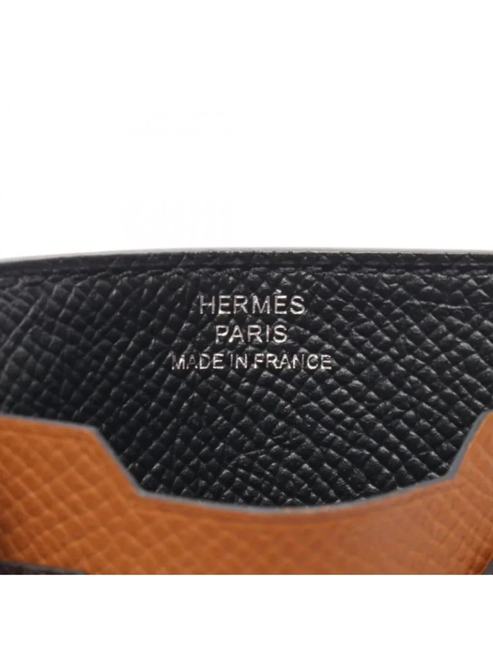 Hermes Card Case City Ebene Gold Black